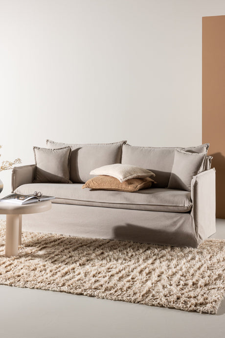 Nova 3 - Sitzer Sofa - braun/Polyester - Leinen - 3 - Sitzer Sofas - ALVAHOME