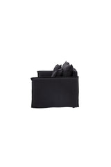 Nova 3 - Sitzer Sofa - schwarz/Polyester - Leinen - 3 - Sitzer Sofas - ALVAHOME