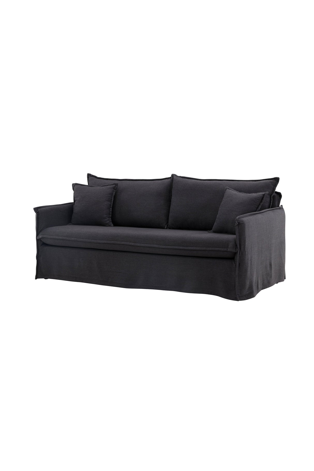 Nova 3 - Sitzer Sofa - schwarz/Polyester - Leinen - 3 - Sitzer Sofas - ALVAHOME
