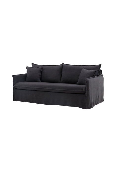 Nova 3 - Sitzer Sofa - schwarz/Polyester - Leinen - 3 - Sitzer Sofas - ALVAHOME