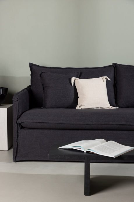 Nova 3 - Sitzer Sofa - schwarz/Polyester - Leinen - 3 - Sitzer Sofas - ALVAHOME