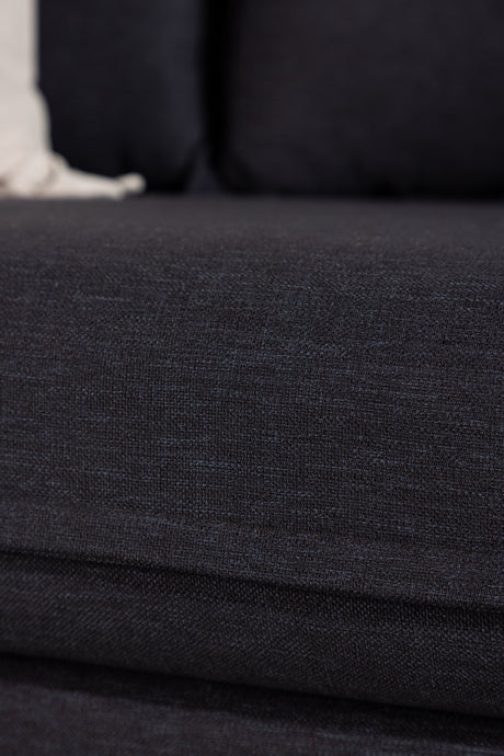 Nova 3 - Sitzer Sofa - schwarz/Polyester - Leinen - 3 - Sitzer Sofas - ALVAHOME