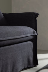 Nova 3 - Sitzer Sofa - schwarz/Polyester - Leinen - 3 - Sitzer Sofas - ALVAHOME