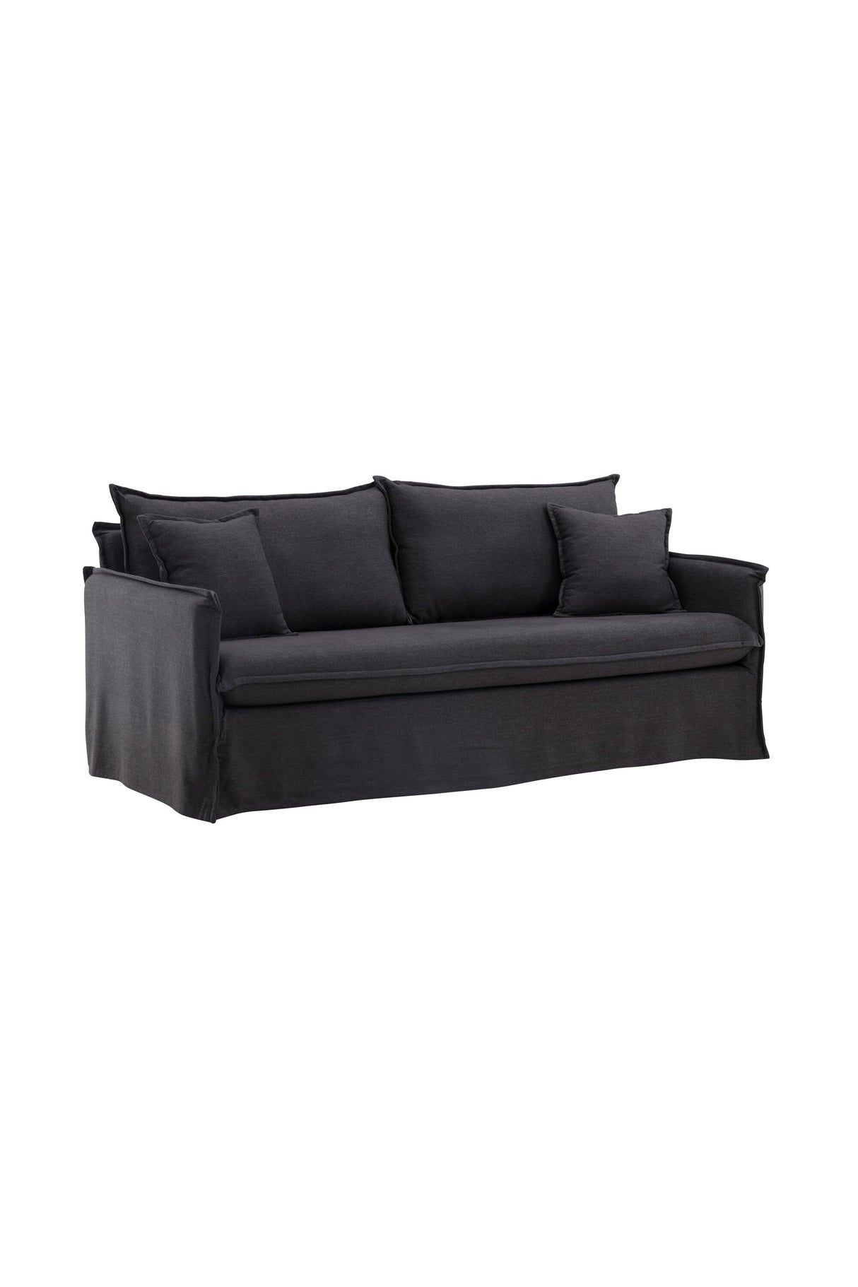 Nova 3 - Sitzer Sofa - schwarz/Polyester - Leinen - 3 - Sitzer Sofas - ALVAHOME