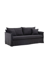 Nova 3 - Sitzer Sofa - schwarz/Polyester - Leinen - 3 - Sitzer Sofas - ALVAHOME