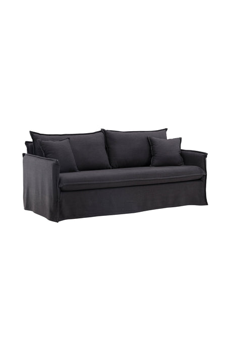 Nova 3 - Sitzer Sofa - schwarz/Polyester - Leinen - 3 - Sitzer Sofas - ALVAHOME