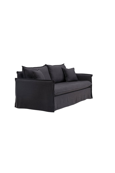Nova 3 - Sitzer Sofa - schwarz/Polyester - Leinen - 3 - Sitzer Sofas - ALVAHOME