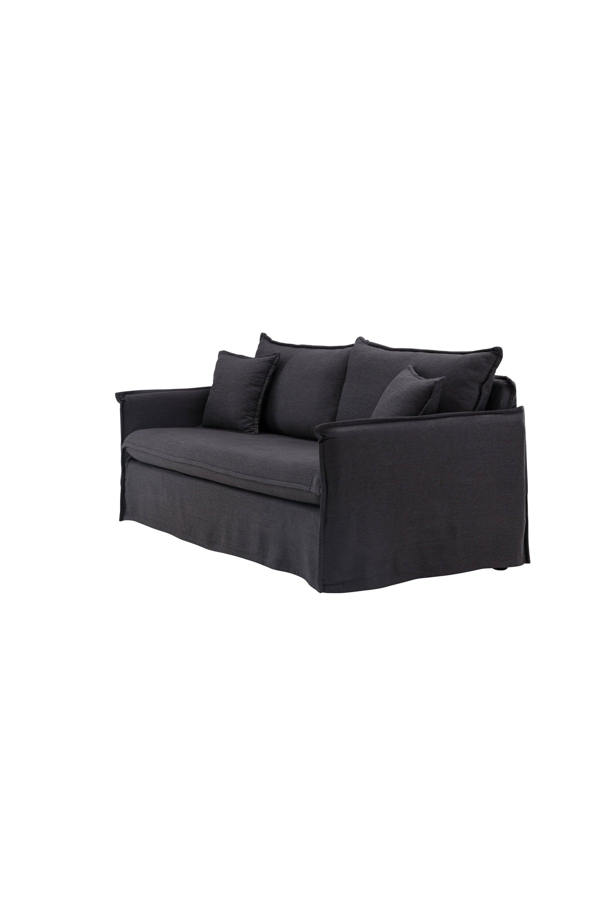 Nova 3 - Sitzer Sofa - schwarz/Polyester - Leinen - 3 - Sitzer Sofas - ALVAHOME