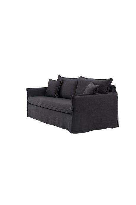 Nova 3 - Sitzer Sofa - schwarz/Polyester - Leinen - 3 - Sitzer Sofas - ALVAHOME