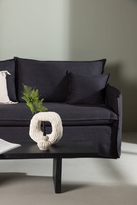 Nova 3 - Sitzer Sofa - schwarz/Polyester - Leinen - 3 - Sitzer Sofas - ALVAHOME