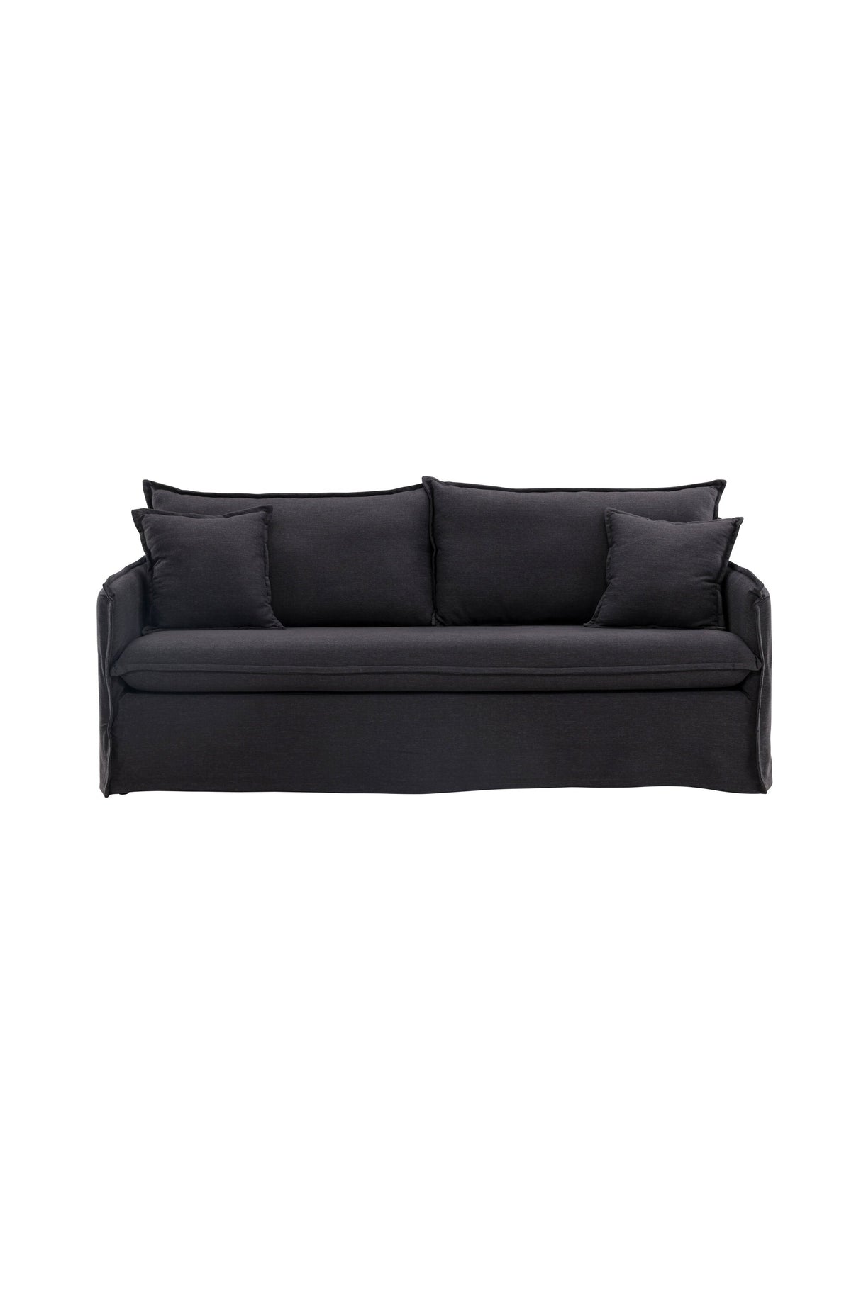 Nova 3 - Sitzer Sofa - schwarz/Polyester - Leinen - 3 - Sitzer Sofas - ALVAHOME