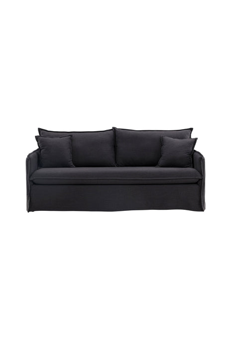 Nova 3 - Sitzer Sofa - schwarz/Polyester - Leinen - 3 - Sitzer Sofas - ALVAHOME
