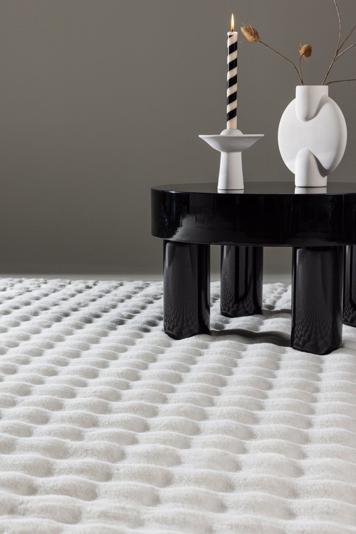 Novis Wohnzimmerteppich - weiß/Polyester - Wohnzimmerteppiche - ALVAHOME
