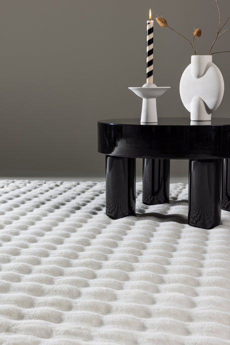 Novis Wohnzimmerteppich - weiß/Polyester - Wohnzimmerteppiche - ALVAHOME