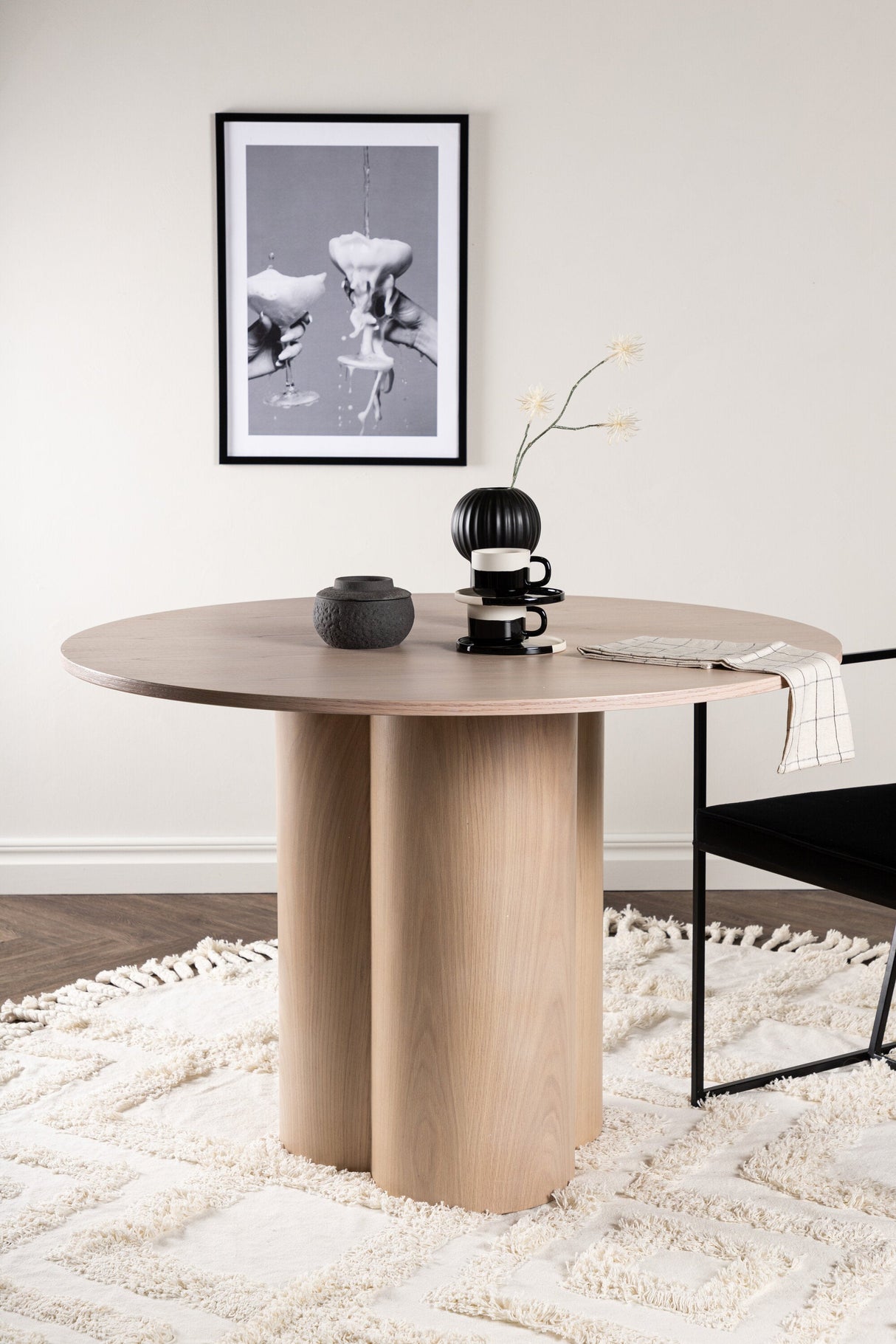 Olivia runder Esstisch - white - wash/MDF - Runde Esstische - ALVAHOME