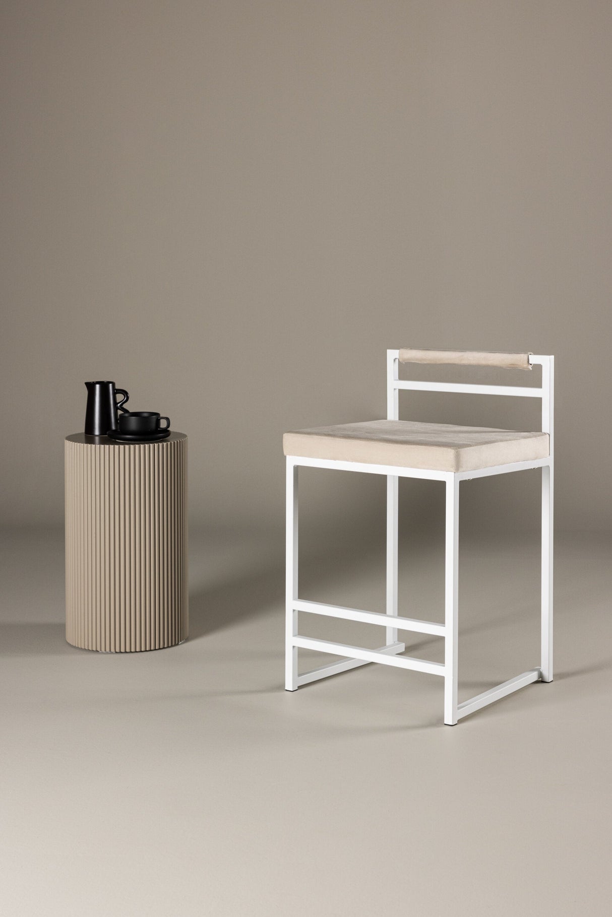 Opelika Barhocker - beige/Polyester - Samt - Barhocker - ALVAHOME