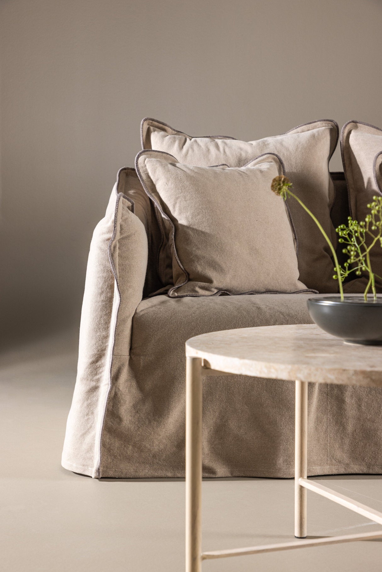 Oskarshamn 3 - Sitzer Sofa - braun/Baumwolle - 3 - Sitzer Sofas - ALVAHOME