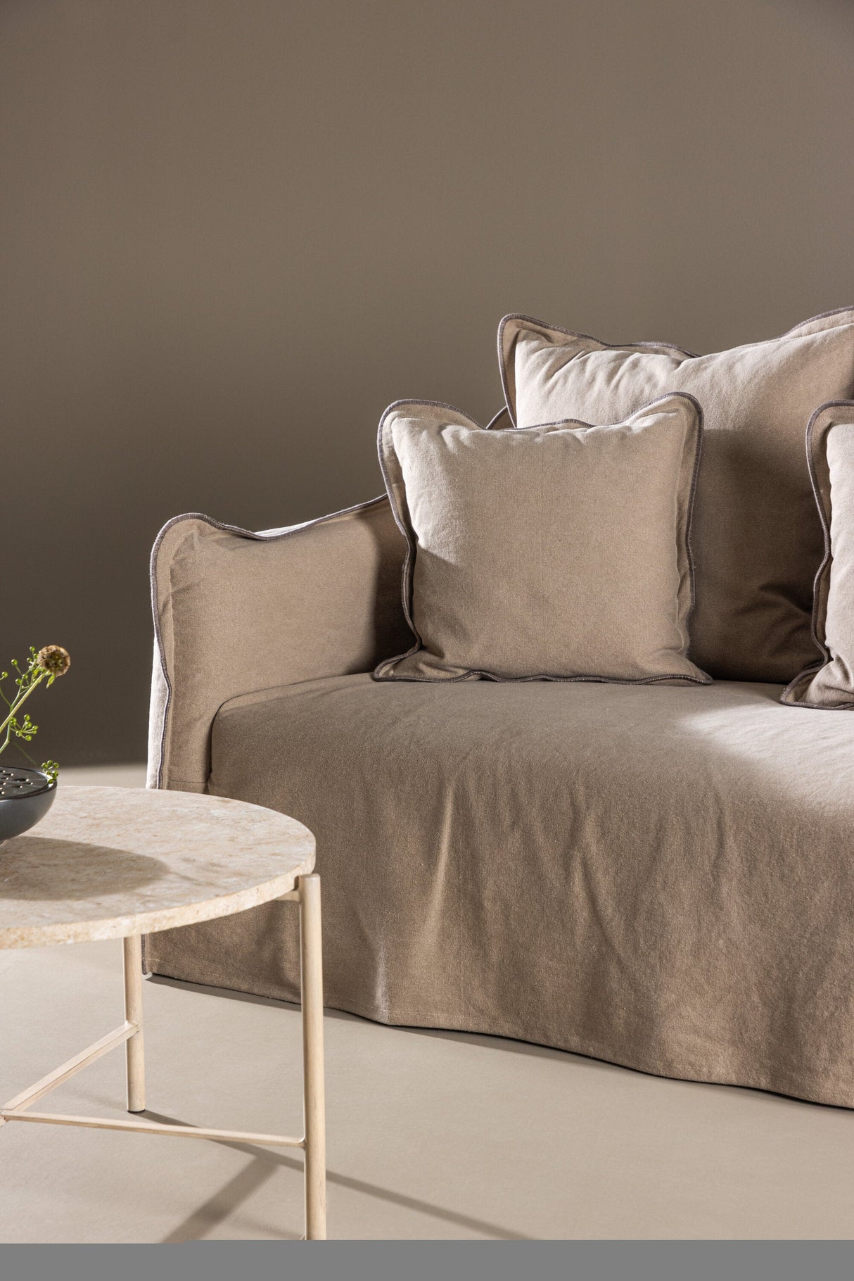 Oskarshamn 3 - Sitzer Sofa - braun/Baumwolle - 3 - Sitzer Sofas - ALVAHOME