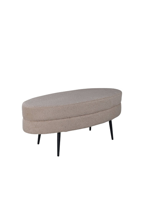 Otto Ottoman - beige/Polyester - Teddy - Ottomane / Poufs - ALVAHOME