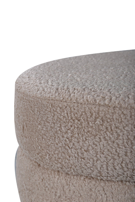 Otto Ottoman - beige/Polyester - Teddy - Ottomane / Poufs - ALVAHOME