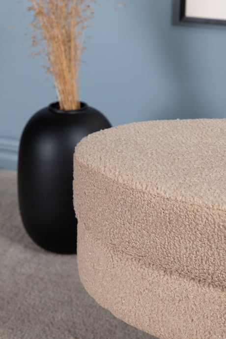 Otto Ottoman - beige/Polyester - Teddy - Ottomane / Poufs - ALVAHOME