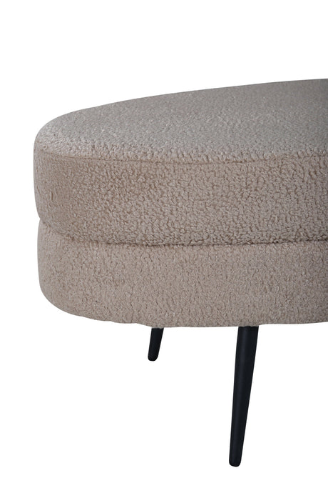 Otto Ottoman - beige/Polyester - Teddy - Ottomane / Poufs - ALVAHOME
