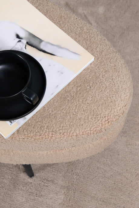 Otto Ottoman - beige/Polyester - Teddy - Ottomane / Poufs - ALVAHOME