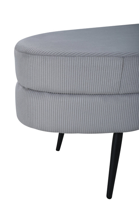 Otto Ottoman - grau/Polyester - Kord - Ottomane / Poufs - ALVAHOME
