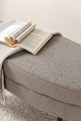 Otto Ottoman - greige/Polyester - Teddy - Ottomane / Poufs - ALVAHOME