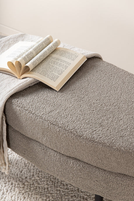 Otto Ottoman - greige/Polyester - Teddy - Ottomane / Poufs - ALVAHOME