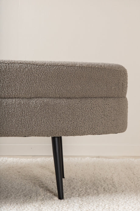 Otto Ottoman - greige/Polyester - Teddy - Ottomane / Poufs - ALVAHOME