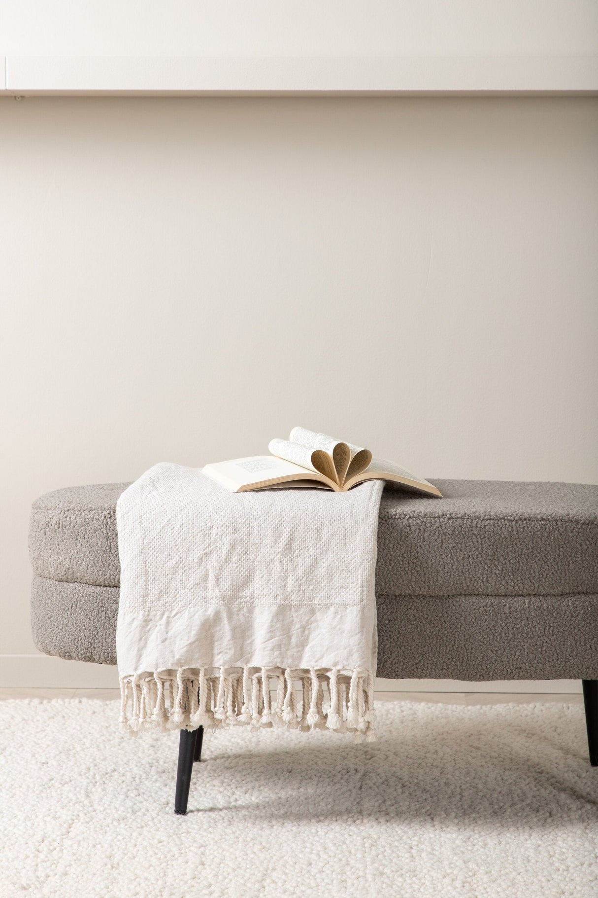 Otto Ottoman - greige/Polyester - Teddy - Ottomane / Poufs - ALVAHOME