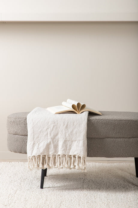 Otto Ottoman - greige/Polyester - Teddy - Ottomane / Poufs - ALVAHOME