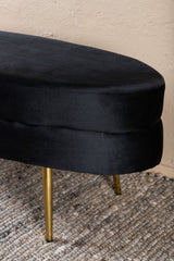 Otto Ottoman - schwarz/Polyester - Samt - Ottomane / Poufs - ALVAHOME