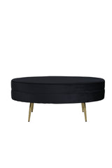 Otto Ottoman - schwarz/Polyester - Samt - Ottomane / Poufs - ALVAHOME