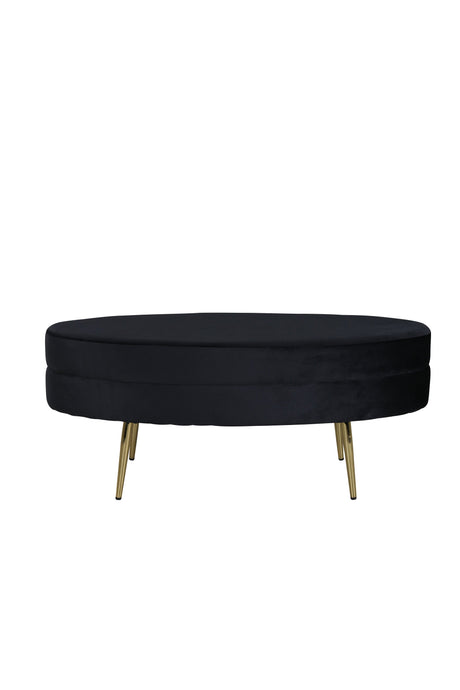 Otto Ottoman - schwarz/Polyester - Samt - Ottomane / Poufs - ALVAHOME