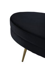 Otto Ottoman - schwarz/Polyester - Samt - Ottomane / Poufs - ALVAHOME