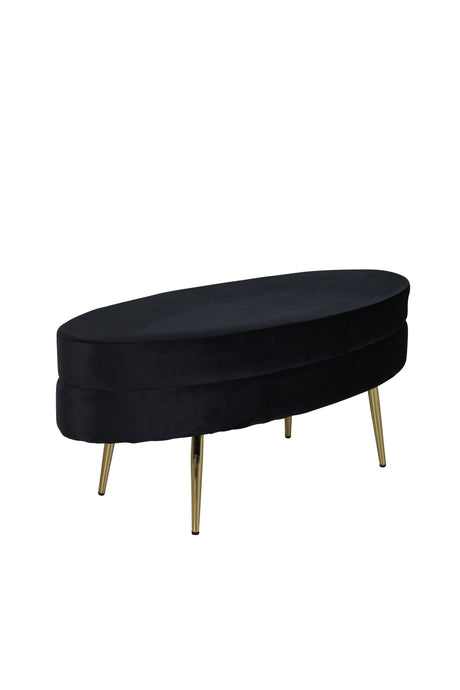 Otto Ottoman - schwarz/Polyester - Samt - Ottomane / Poufs - ALVAHOME