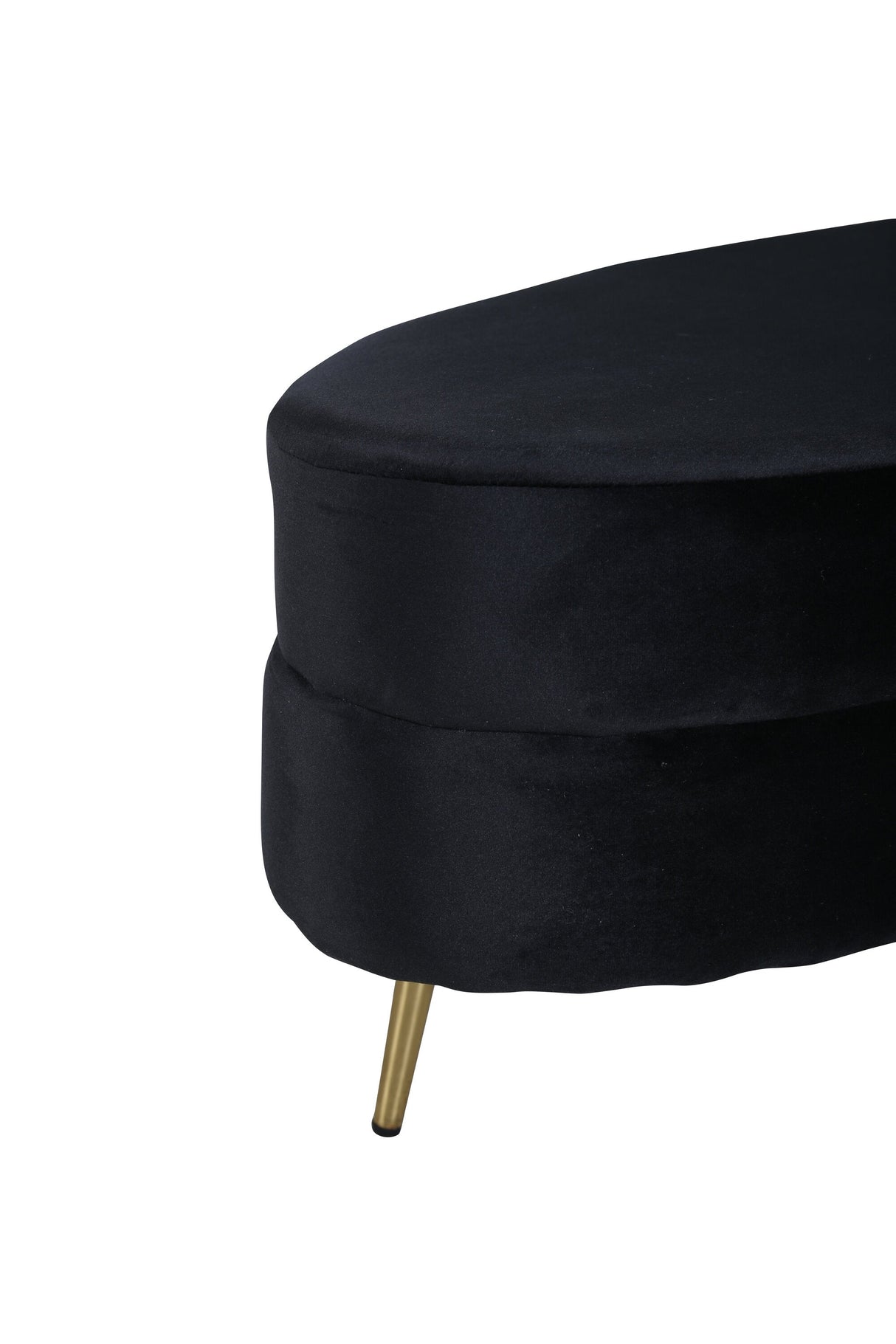 Otto Ottoman - schwarz/Polyester - Samt - Ottomane / Poufs - ALVAHOME