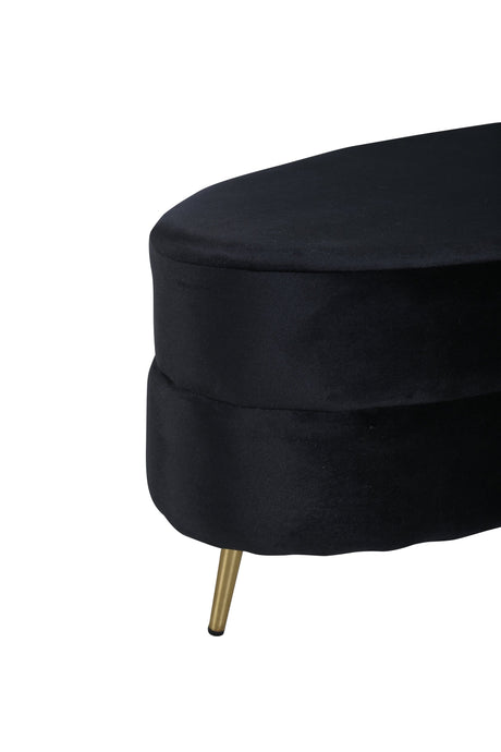 Otto Ottoman - schwarz/Polyester - Samt - Ottomane / Poufs - ALVAHOME