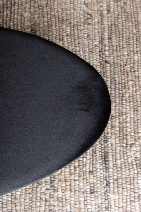 Otto Ottoman - schwarz/Polyester - Samt - Ottomane / Poufs - ALVAHOME