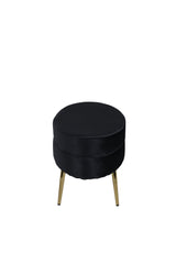 Otto Ottoman - schwarz/Polyester - Samt - Ottomane / Poufs - ALVAHOME