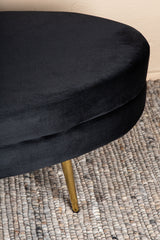 Otto Ottoman - schwarz/Polyester - Samt - Ottomane / Poufs - ALVAHOME