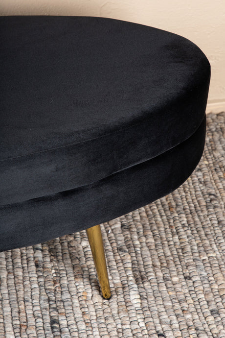 Otto Ottoman - schwarz/Polyester - Samt - Ottomane / Poufs - ALVAHOME