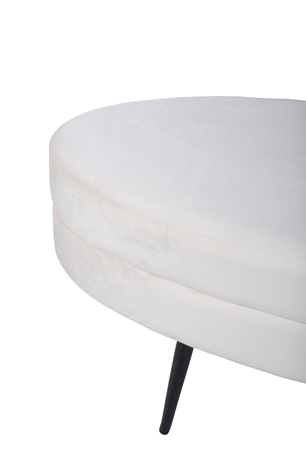 Otto Ottoman - weiß/Polyester - Samt - Ottomane / Poufs - ALVAHOME