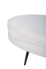 Otto Ottoman - weiß/Polyester - Samt - Ottomane / Poufs - ALVAHOME