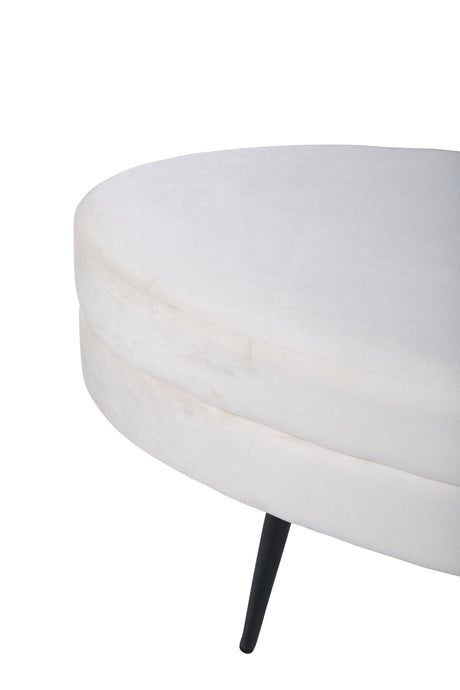 Otto Ottoman - weiß/Polyester - Samt - Ottomane / Poufs - ALVAHOME