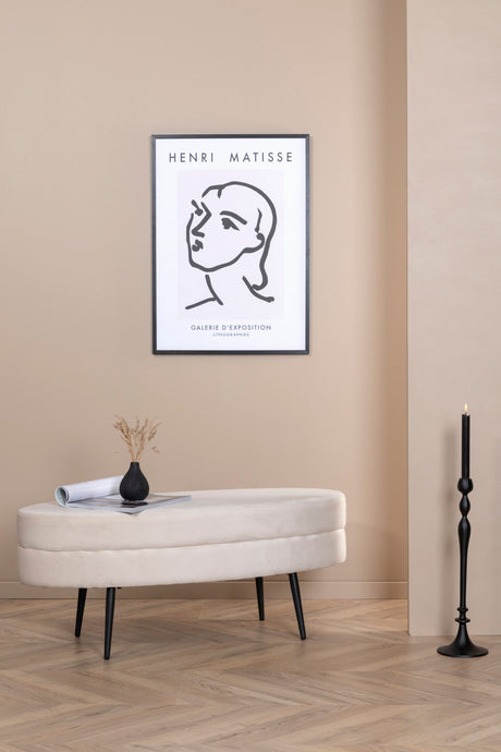Otto Ottoman - weiß/Polyester - Samt - Ottomane / Poufs - ALVAHOME
