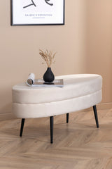 Otto Ottoman - weiß/Polyester - Samt - Ottomane / Poufs - ALVAHOME