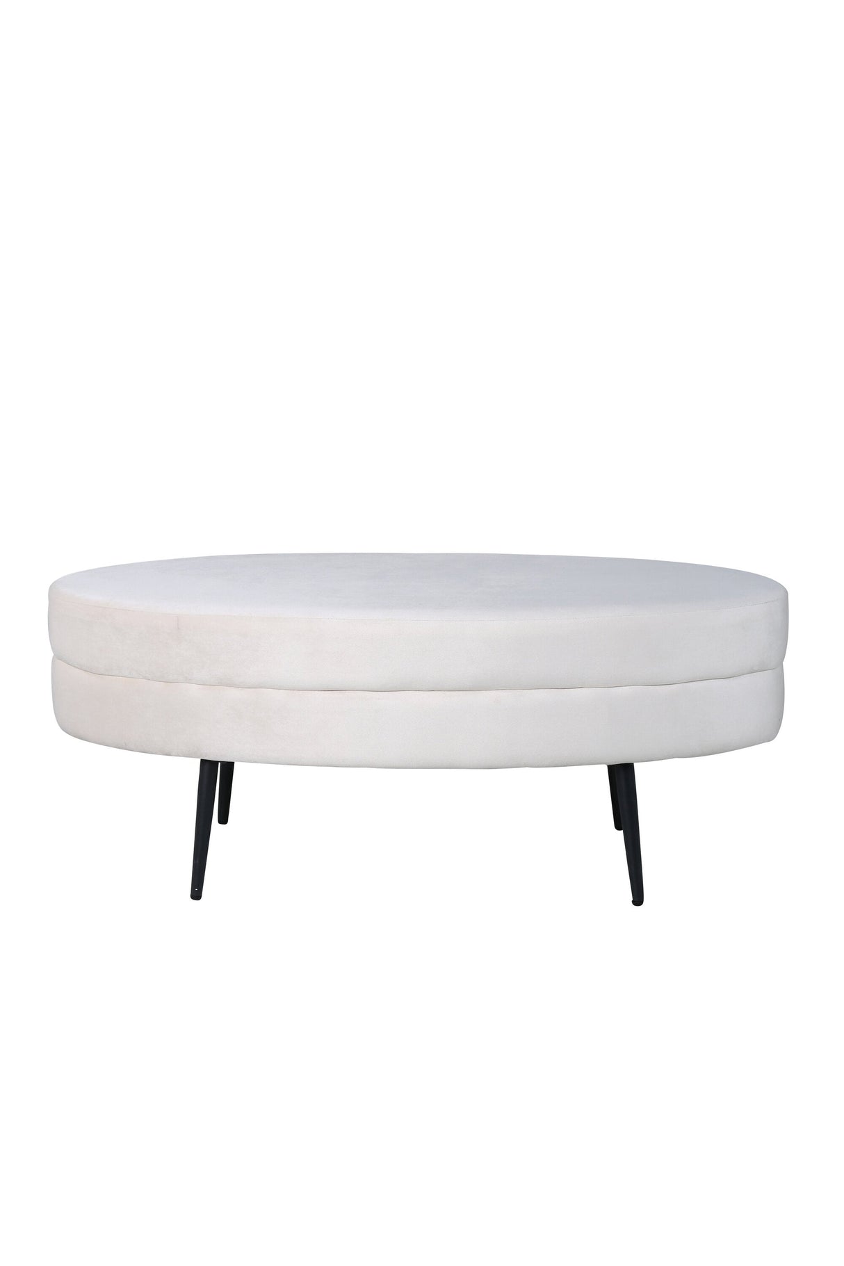 Otto Ottoman - weiß/Polyester - Samt - Ottomane / Poufs - ALVAHOME